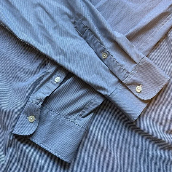 Zara Blue And White Stripe Dress Shirt Classic Professional Style - Picture 3 of 10